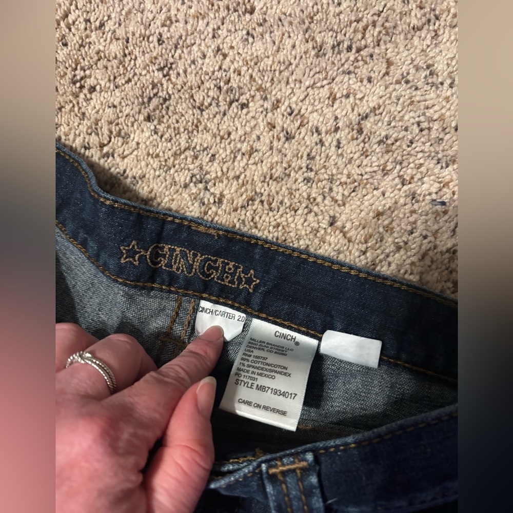 Western worn Cinch Indigo Denim Jeans - Picture 4 of 8